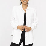 Comfy Cotton Sweatshirt Raw Hem Shacket - The Nines