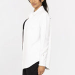 Comfy Cotton Sweatshirt Raw Hem Shacket - The Nines