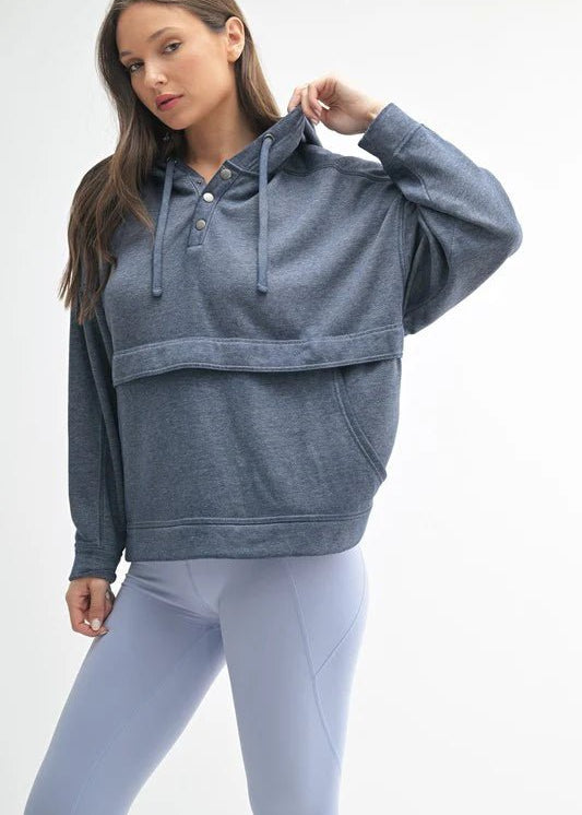 Burnout Fleece Snap Hoodie - 2 colors! - The Nines