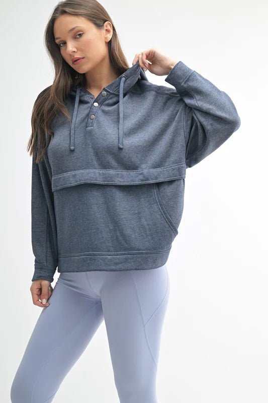 Burnout Fleece Snap Hoodie - 2 colors! - The Nines