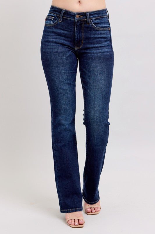 Judy Blue Midrise Dark Wash Boot Cut Jean - The Nines