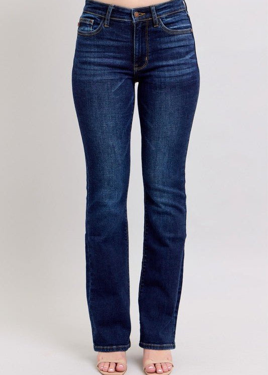 Judy Blue Midrise Dark Wash Boot Cut Jean - The Nines