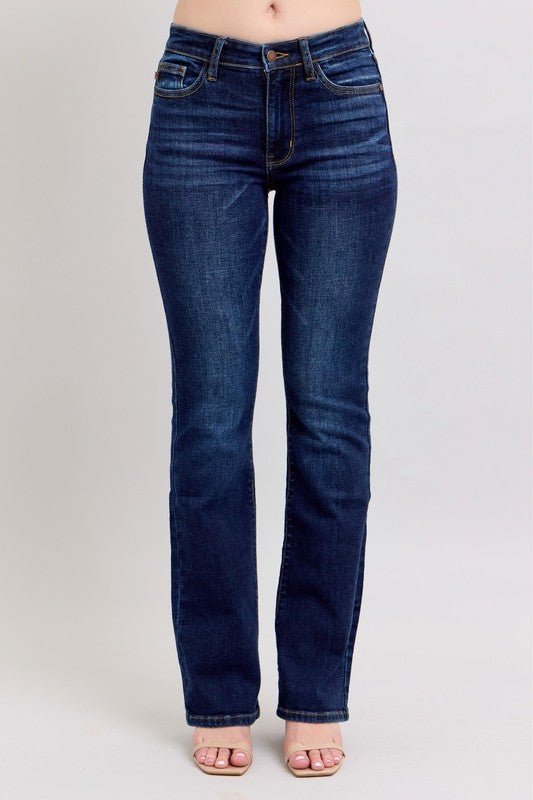 Judy Blue Midrise Dark Wash Boot Cut Jean - The Nines