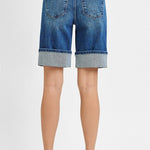 Risen High Rise Mid Length Cuffed Shorts - The Nines