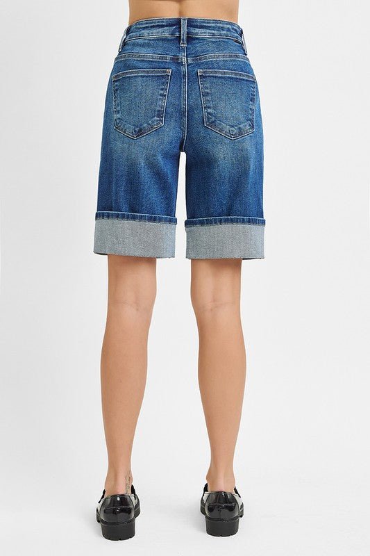 Risen High Rise Mid Length Cuffed Shorts - The Nines