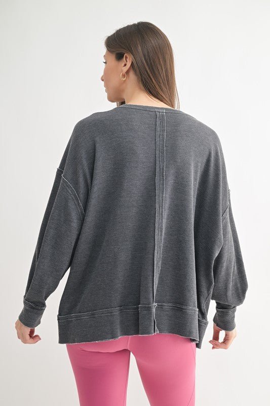 Mono B Oversized Waffle Top - 2 Colors! - The Nines