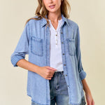 Chambray Button Tops - 2 Colors! - The Nines