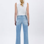 Lovervet Light Wash Wide Leg Distressed Crop Jean - The Nines