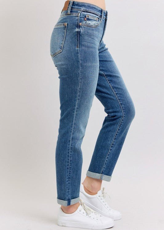 Judy Blue Vintage Wash Boyfriend Fit Jeans - The Nines