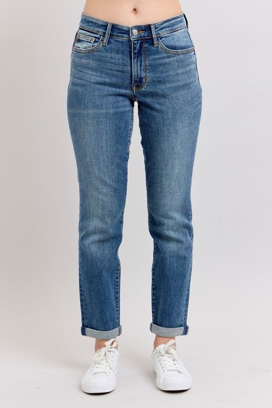 Judy Blue Vintage Wash Boyfriend Fit Jeans - The Nines