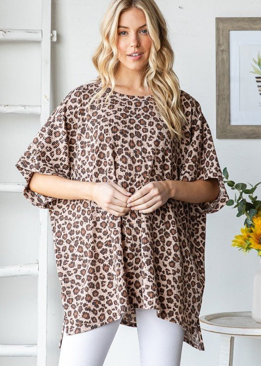 Oversized Animal Ribbed Top - The Nines