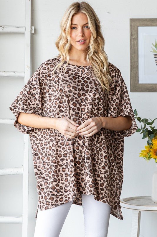 Oversized Animal Ribbed Top - The Nines