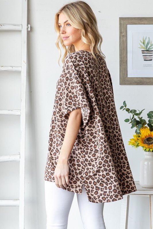 Oversized Animal Ribbed Top - The Nines