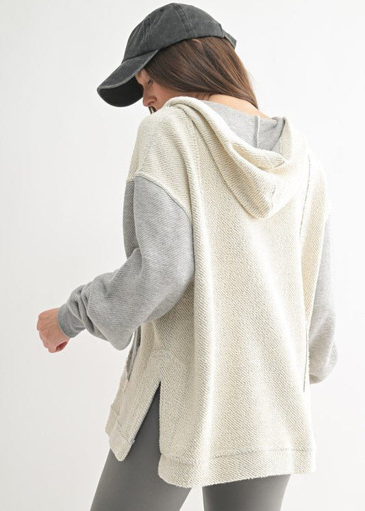 Heather Gray Beachy Relaxed Hoodie - The Nines