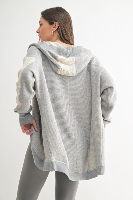 Mono B Heather Gray Driftwood Hooded Cardigan - The Nines