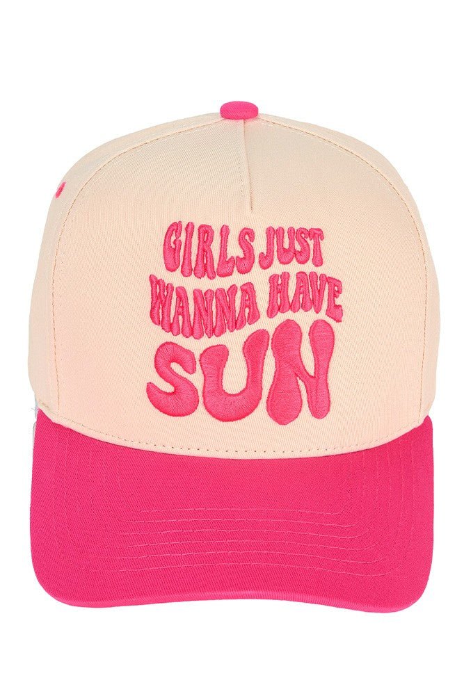 Girls Just Want to Have Sun Hot Pink Hat - The Nines