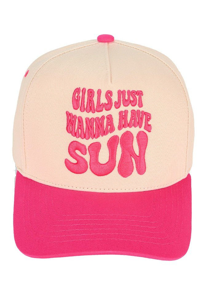 Girls Just Want to Have Sun Hot Pink Hat - The Nines