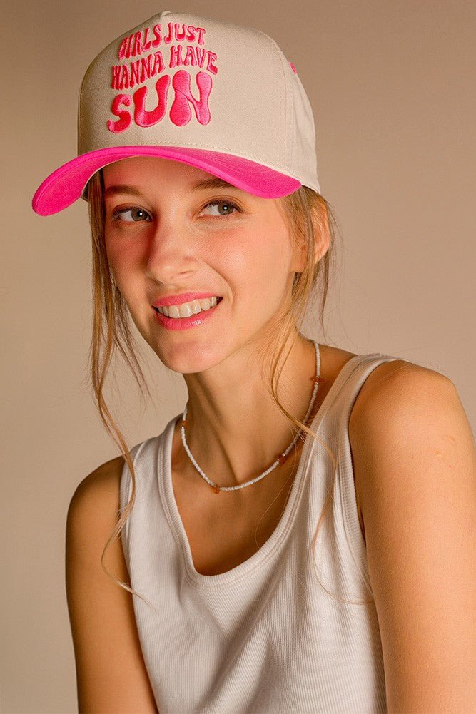 Girls Just Want to Have Sun Hot Pink Hat - The Nines