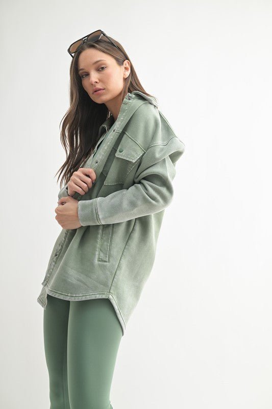 Mono B French Terry Snap Button Shacket - 3 colors! - The Nines