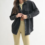 Mono B French Terry Snap Button Shacket - 3 colors! - The Nines