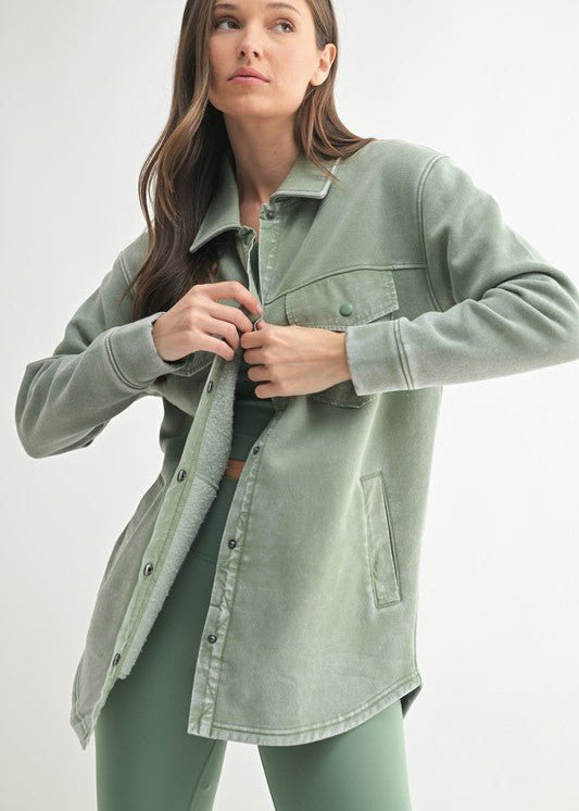 Mono B French Terry Snap Button Shacket - 3 colors! - The Nines