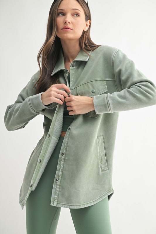 Mono B French Terry Snap Button Shacket - 3 colors! - The Nines