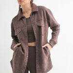 Mono B French Terry Snap Button Shacket - 3 colors! - The Nines
