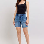 Judy Blue Bermuda Back Flap Shorts - The Nines
