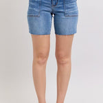 Judy Blue Bermuda Back Flap Shorts - The Nines