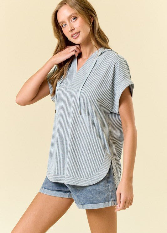 Lake Breeze Textured Dolman Top - The Nines