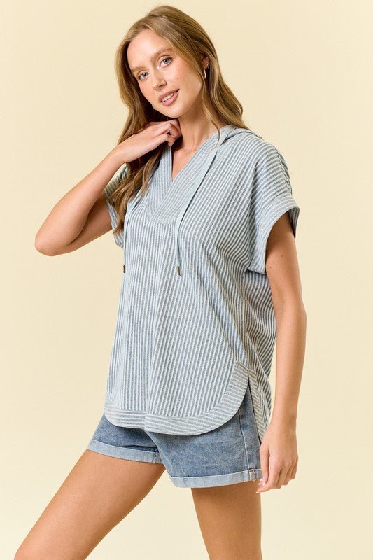 Lake Breeze Textured Dolman Top - The Nines