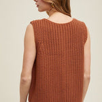 Rust Button Sweater Vest - The Nines