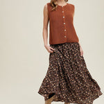 Rust Button Sweater Vest - The Nines