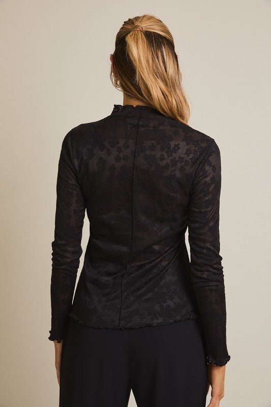Mock Lace Sleeve Tops - 2 Colors! - The Nines