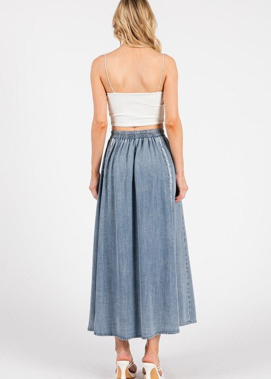 Tencel Denim Midi Skirt - The Nines