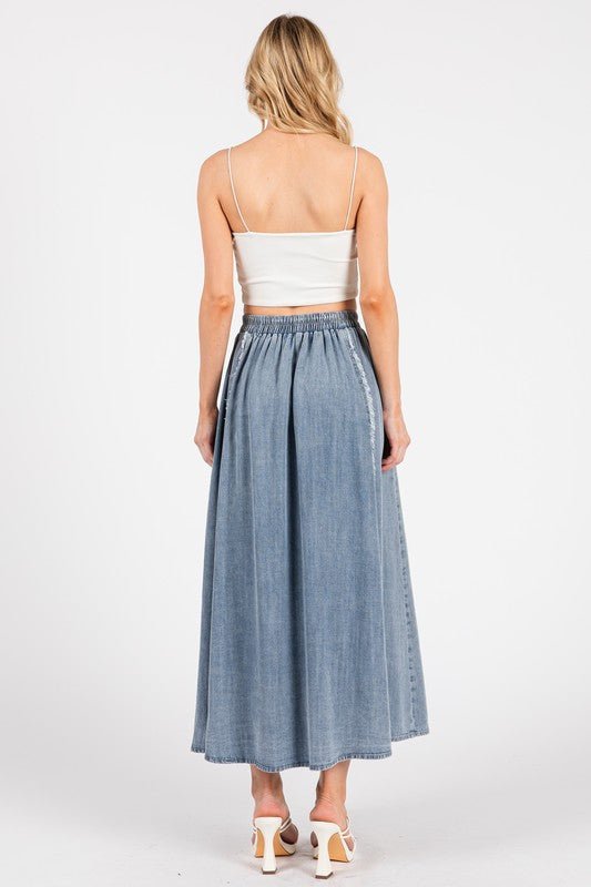 Tencel Denim Midi Skirt - The Nines