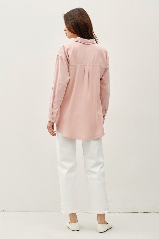 Tencel Oversized Button Down Top - 2 Colors! - The Nines