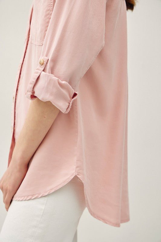 Tencel Oversized Button Down Top - 2 Colors! - The Nines