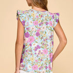 Blue Garden Party Floral Top - The Nines