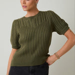Cable Knit Short Sleeve Sweater - 3 Colors! - The Nines