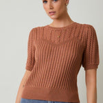 Cable Knit Short Sleeve Sweater - 3 Colors! - The Nines