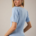 Short Sleeve Cable Sweater - 2 Colors! - The Nines