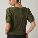 Cable Knit Short Sleeve Sweater - 3 Colors! - The Nines