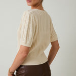 Cable Knit Short Sleeve Sweater - 3 Colors! - The Nines