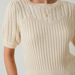 Cable Knit Short Sleeve Sweater - 3 Colors! - The Nines
