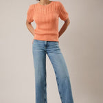 Short Sleeve Cable Sweater - 2 Colors! - The Nines