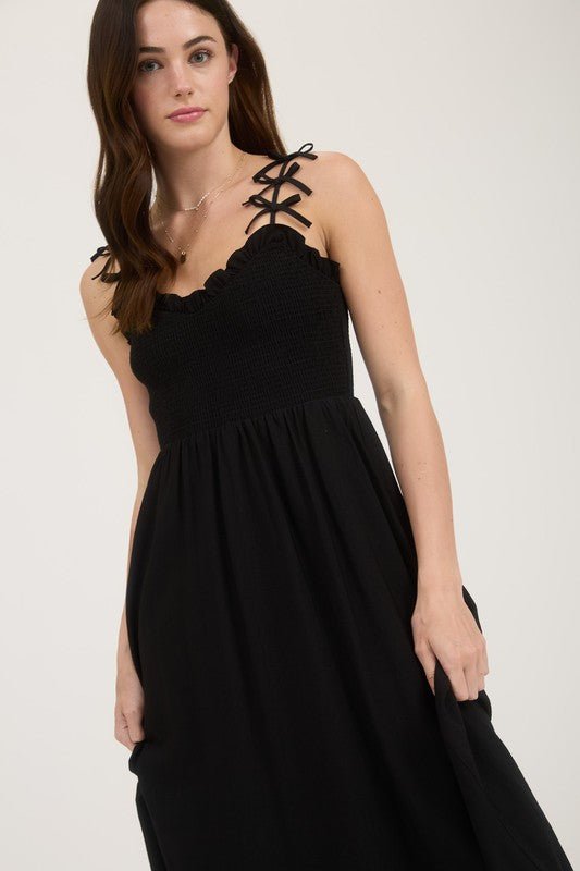 Sweetheart Bow Strap Dress - 2 Colors! - The Nines