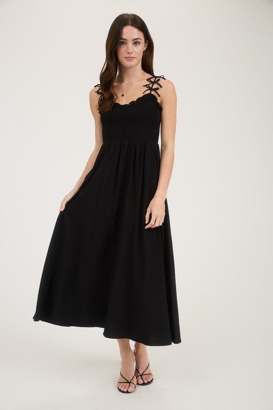 Sweetheart Bow Strap Dress - 2 Colors! - The Nines