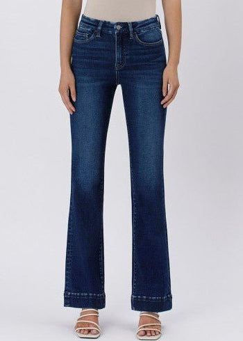 Flying Monkey Dark Wash High Rise Blue Element Trouser Jean - FINAL SALE! - The Nines
