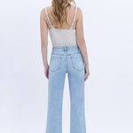 Vervet Light Reverent Wash Crop Slim Wide Leg - The Nines